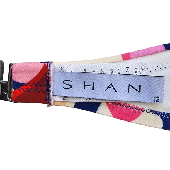 SHAN Alice Floral Print Lace Up Removable Strap Bandeau Swim Top Size 12 - Picture 4 of 12